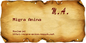 Migra Anina névjegykártya